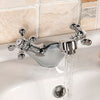 Victorian Chrome Bathroom Sink Twin Tap Bath Filler Shower Mixer Basin Mixer Set