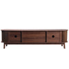 TV Stand Cabinet 2 Drawers 2 Doors Wooden Rattan TV Entertainment Unit Brown