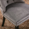 Set of 2 Velvet Dining Chairs High Back Wooden Legs for Home Dining Room Kitchen
