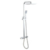 Thermostatic Bar Shower Mixer Valve Bathroom Chrome Twin Head Square Bath Set