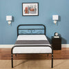 Austin Metal Bed Frame 3ft Single Size Solid Bedstead Base Headboard Black