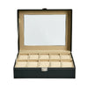MENS 6 10 12 GRIDS PU LEATHER WATCH DISPLAY CASE COLLECTION STORAGE HOLDER BOX