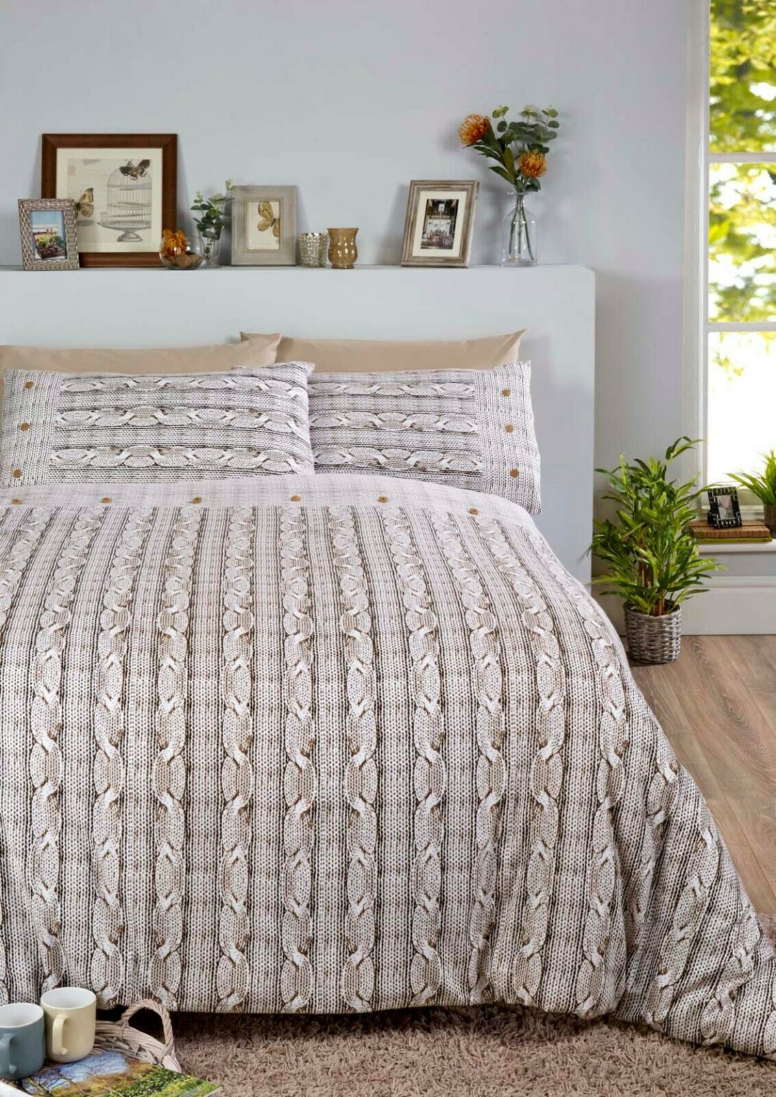 THERMAL 100% BRUSHED COTTON FLANNELETTE QUILT DUVET COVER BED SET COSY WARM SOFT