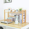 Bamboo Desk Bookshelf Bookcase Storage Organizer Desktop Display Shelf Rack