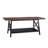 2 Tier Rectangle Wood Industrial Coffee Table Living Room Desk Storage Shelf