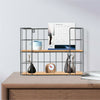 2 Tier Wall Mounted Metal Wire Wood Shelf Floating Shelves Kitchen Storage Rack