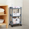 3 Tier Kitchen Trolley Cart Handle Wheel Storage Basket Rack Salon Carts