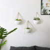 Set of 3 Ceramic Hanging Planter Vase Garden House Hanging Pots &Rope Wall Decor