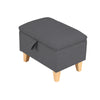 LINEN STORAGE OTTOMAN POUFFE SEAT FOOT STOOL HOME STORAGE BENCH BOX WOODEN LEGS