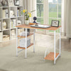 Office Home Computer Desk Wooden & Metal Table With Bookcase Storage Shelf Unit