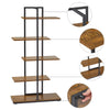 Mondeer Industrial Staggered layering 5 Shelf Storage Display Metal Bookcase