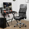 Office Desk Chair Home Computer Chair Leather with Wheels and Back Support Grey