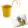 10 Pcs/Set Hanging Metal Flower Bucket Plant Pot Home Decor Garden Fence Balcony