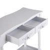 Console Table 2 Drawer Hall Table Wood Storage Shelf White