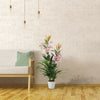 Outdoor Artificial Lily Tree Faux Flower Garden Indoor Plant Office With Pot