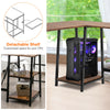 L-Shaped Corner Computer Desk Industrial PC Table Workstation W/ 2 Tier Storage