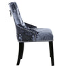 2/4Premium Crushed Velvet Dining Chair Pull Ring Knocker Button Tufted Wing Back