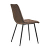 2 Pcs Brown Faux Leather/PU/ Velvet Dining Chairs Lint Chair Padded Dining Room