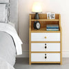 Bedside Tables Nightstand Cabinet Chest Storage With Lock key 3 Drawer Bedroom