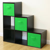 Black 6 Cube Kids Toy/Games Storage Unit Girls/Boys Bedroom Shelves 3 Green Box
