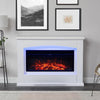 34 Inch Electric Fireplace Heater White MDF Fire Suite with Remote Control 1800W