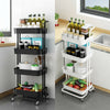 3/4 Tier Portable Kitchen Salon Spa Trolley Cart Storage Rack Rolling Wheels UK