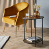 Oval Brass Finish Side Table Living Room Storage Display Furniture
