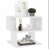 Modern Side Table High Gloss White 40x40x40cm Chipboard Home Living Room Storage