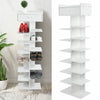 White Shoes Rack 8‑Layer Fish Bone Shoes Organizer Shelf Stand Home With Drawer