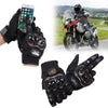 Carbon Fiber Hard Knuckle All Touchscreen Biker Motorbike Motorcycle Gloves L-XL