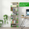 Wood Bookcase Bookshelf S Shape 6 Tier Shelves Free Standing Shelving Storage UK