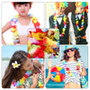 24 Pcs Lei Flower Garlands Necklace Hawaiian Tropical Beach Party Fancy Dress