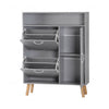 Shoe Cabinet Storage Cupboard with Drawer Wooden Stand Rack Footwear Unit Grey