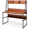 2-in-1 Computer Desk with Storage Bookshelf PC Laptop Table Writing Workstation
