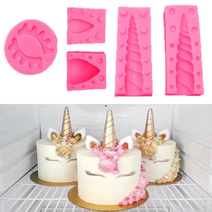 3D unicorn Silicone Fondant Cake Mold Plant Chocolate Baking DIY Mould Decorato
