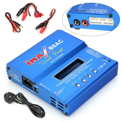 iMAX B6AC 80W LiFe Lipo NiMH Battery Balance Charger Built-in EU US Power Supply