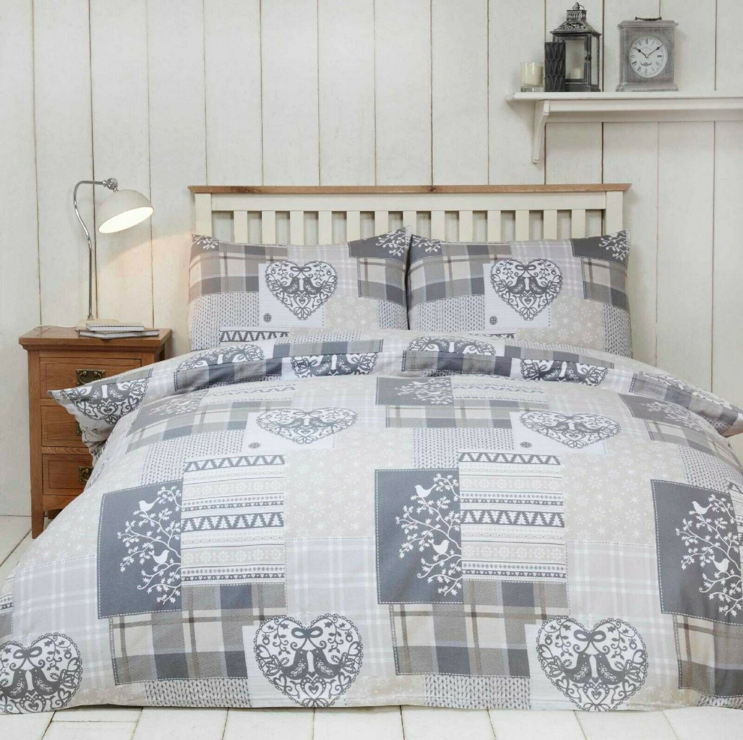 THERMAL 100% BRUSHED COTTON FLANNELETTE QUILT DUVET COVER BED SET COSY WARM SOFT