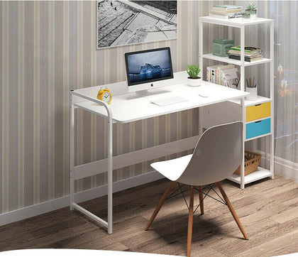 Home Office Computer Desk Study PC Writing Table Workstation Furniture 4 Shelves