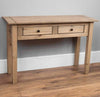 Console Table 2 Drawer Solid Waxed Pine Rustic Dressing Writing Unit