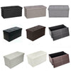 FAUX LEATHER FOLDING OTTOMAN STORAGE STOOL BOX POUFFE FOOT REST SEAT CUSHION