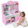 Pink Wooden Pretend Play Toy Kitchen for Kids Role Play Imaginative Playtime Set