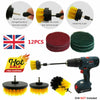 12pcs Drill Brush Electric Attachment Set Power Scrubber Cleaner Cleaning Carpet