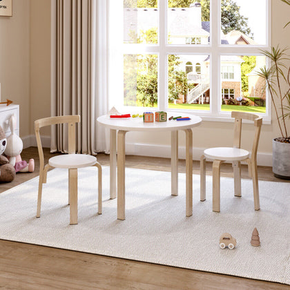 Kids Table and Chairs Set Wooden Preschoolers Children's Table with 2 Chairs Set