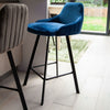 Two Alfa Velvet Barstools Counter Height Breakfast Bar Stools