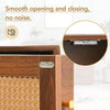 Wooden Rattan Sideboard Buffet Storage Cabinet Cupboard w/ 2 Doors 3 Drawers HT