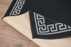 Machine Washable Non Slip Greek Key Kitchen & Hall Runners Rugs Mats Black Grey