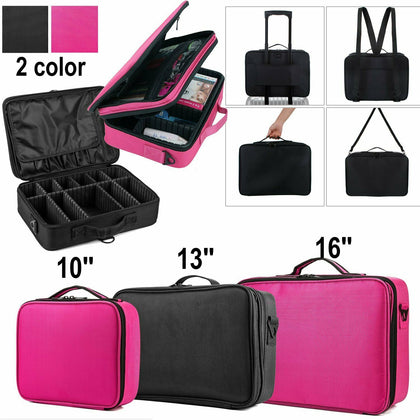 Professional Large Make Up Box Vanity Case Cosmetic Nail Art Travel Beauty Bag