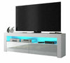 130cm TV Unit Cabinet TV Stand Sideboard Matt Body & High Gloss Doors LED Light
