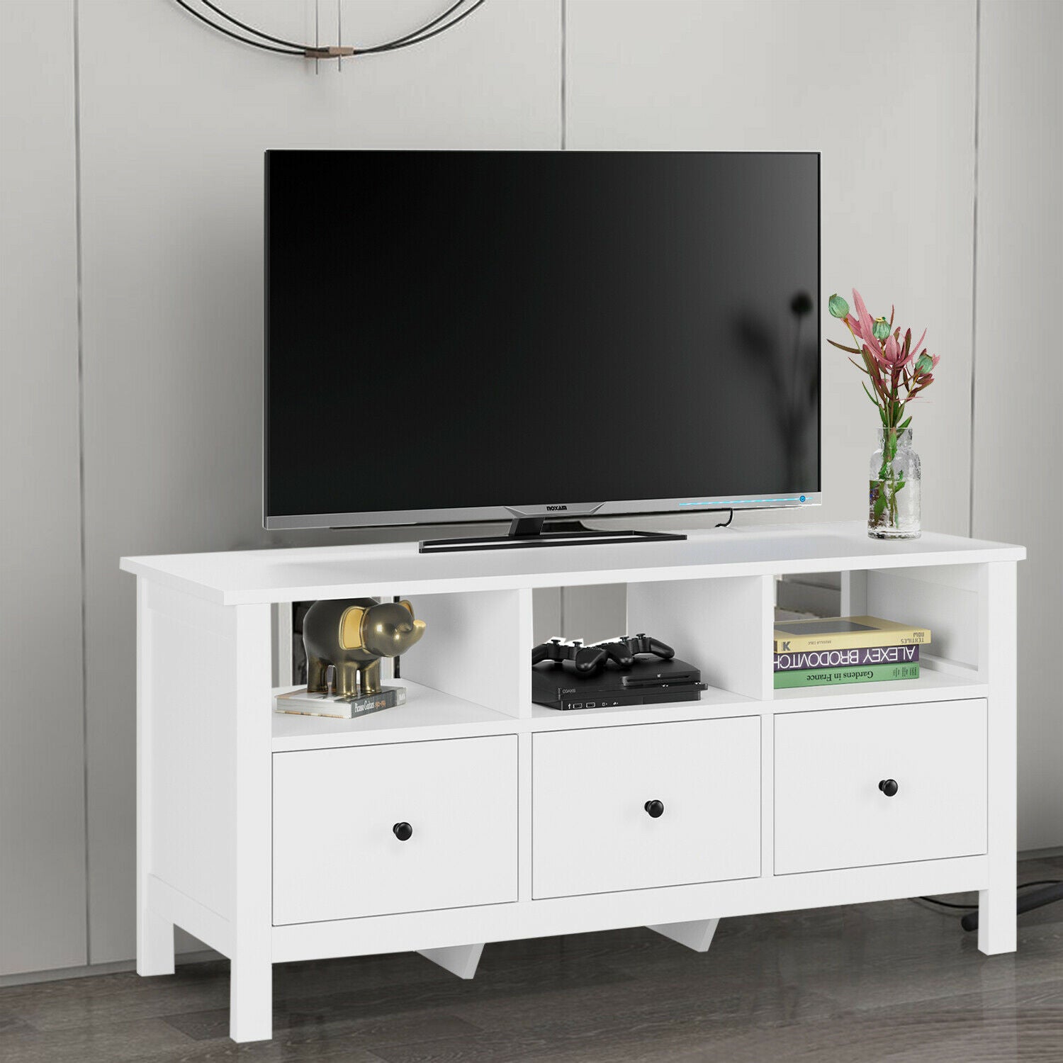 TV Stand Units with Storage 3 Drawers Floating TV Desk Center