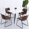 2PCS Faux Leather Dining Chairs Kitchen Dining Room Chair Industrial Metal Frame